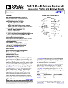 ADP5071 2 A/1.2 A DC-to-DC Switching Regulator with Data Sheet