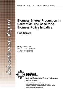 Biomass Energy Production in California:  The Case for a Final Report