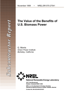 The Value of the Benefits of U.S. Biomass Power G. Morris