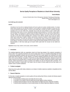 Service Quality Perceptions of Students at a South African University