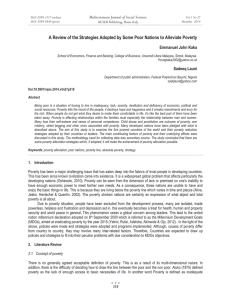 A Review of the Strategies Adopted by Some Poor Nations... Mediterranean Journal of Social Sciences Emmanuel John Kaka MCSER Publishing, Rome-Italy