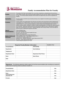 Family Accommodation Plan for Faculty