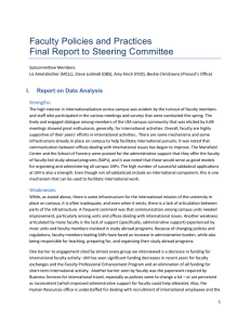 Faculty Policies and Practices Final Report to Steering Committee