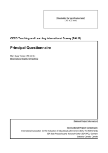 Principal Questionnaire  OECD Teaching and Learning International Survey (TALIS)
