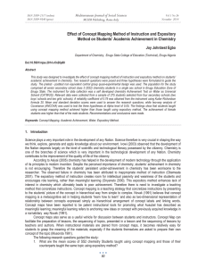 Effect of Concept Mapping Method of Instruction and Expository