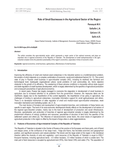 Role of Small Businesses in the Agricultural Sector of the... Mediterranean Journal of Social Sciences Panasyuk M.V. Safiullin L.N.