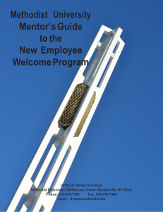 Methodist   University Mentor’s Guide to the
