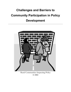 Challenges and Barriers to Community Participation in Policy Development