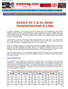 BASICS OF C &amp; Ku BAND TRANSMISSIONS &amp; LNBs
