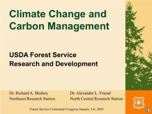Climate Change and Carbon Management USDA Forest Service Research and Development