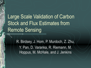 Large Scale Validation of Carbon Stock and Flux Estimates from Remote Sensing