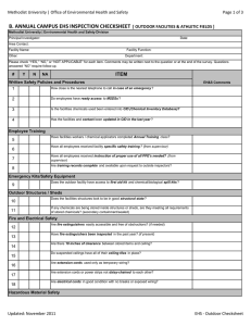 B. ANNUAL CAMPUS EHS INSPECTION CHECKSHEET Page 1 of 3