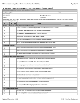 Laboratory Inspection Checklist