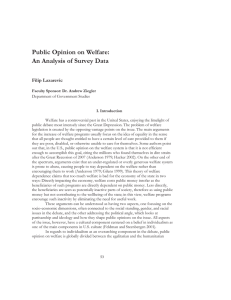 Public Opinion on Welfare: An Analysis of Survey Data Filip Lazarevic