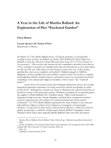 A Year in the Life of Martha Ballard: An Cheri Molter