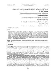 Social Factors Hindering Political Participation in Pakistan: A Review Article