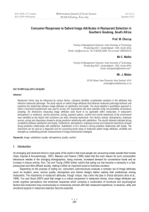 Consumer Responses to Salient Image Attributes in Restaurant Selection in