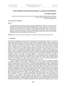 A New Probabilistic Problem-Solving Paradigm: A Conceptual Critical Reflection