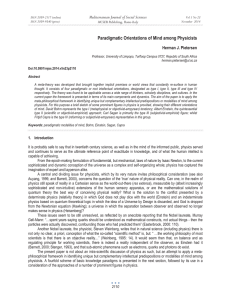 Paradigmatic Orientations of Mind among Physicists Mediterranean Journal of Social Sciences