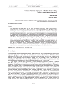 Crime and Youth Unemployment in the Cato Manor Policing