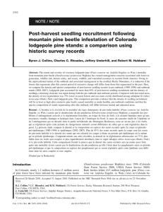 Post-harvest seedling recruitment following mountain pine beetle infestation of Colorado