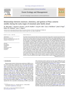 Relationships between moisture, chemistry, and ignition of Pinus contorta