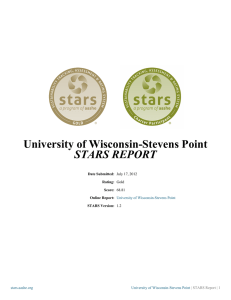 University of Wisconsin-Stevens Point STARS REPORT stars.aashe.org | STARS Report | 1