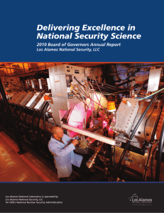 Delivering Excellence in National Security Science 2010 Board of Governors Annual Report