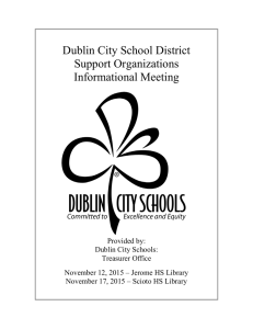 Dublin City School District Support Organizations Informational Meeting