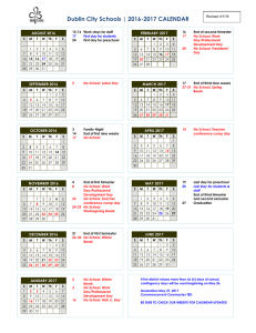 Dublin City Schools | 2016-2017 CALENDAR  AUGUST 2016 FEBRUARY 2017