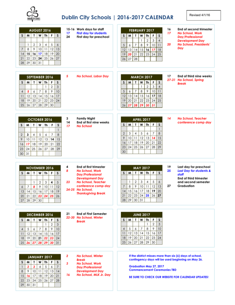 Springfield Montessori Dublin Calendar Farah Chrystal
