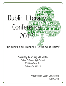 Dublin Literacy Conference 2016 “Readers and Thinkers Go Hand in Hand”