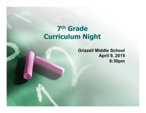 7 Grade Curriculum Night th