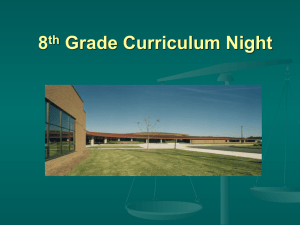 8 Grade Curriculum Night th