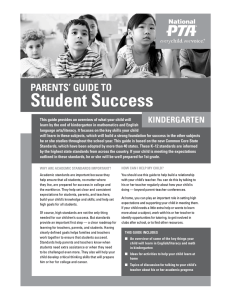 student success Parents’ Guide to KinderGarten