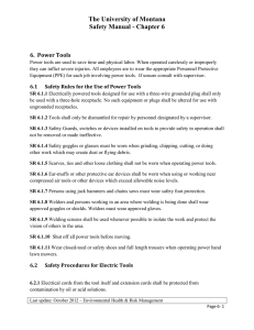 The University of Montana Safety Manual - Chapter 6