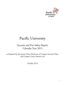 Pacific University Security and Fire Safety Report Calendar Year 2013