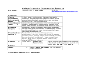 College Composition (Argumentative Research)