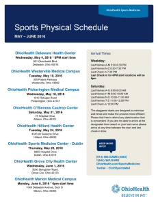 Sports Physical Schedule  OhioHealth Delaware Health Center OhioHealth Westerville Medical Campus