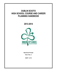 DUBLIN SCIOTO HIGH SCHOOL COURSE AND CAREER PLANNING HANDBOOK