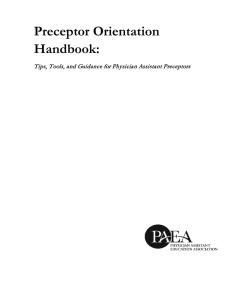 Preceptor Orientation Handbook:  Tips, Tools, and Guidance for Physician Assistant Preceptors