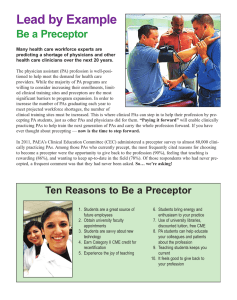 Lead by Example Be a Preceptor