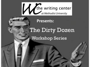 The Dirty Dozen Presents: Workshop Series