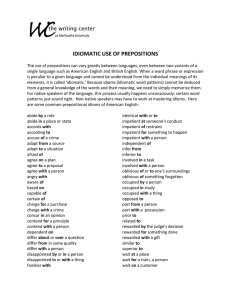 IDIOMATIC USE OF PREPOSITIONS