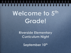 Welcome to 5  Grade! th