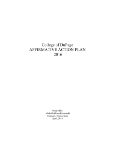 College of DuPage AFFIRMATIVE ACTION PLAN 2016