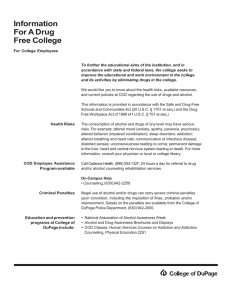 Information For A Drug Free College