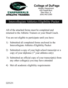 Intercollegiate Athletics Eligibility Packet College of DuPage