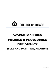 ACADEMIC AFFAIRS POLICIES &amp; PROCEDURES FOR FACULTY