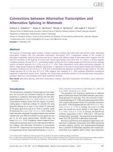 Connections between Alternative Transcription and Alternative Splicing in Mammals Svetlana A. Shabalina*